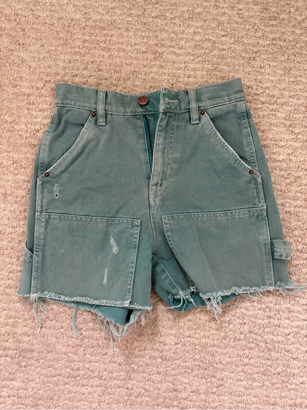 BDG Teal Utility Cargo Shorts